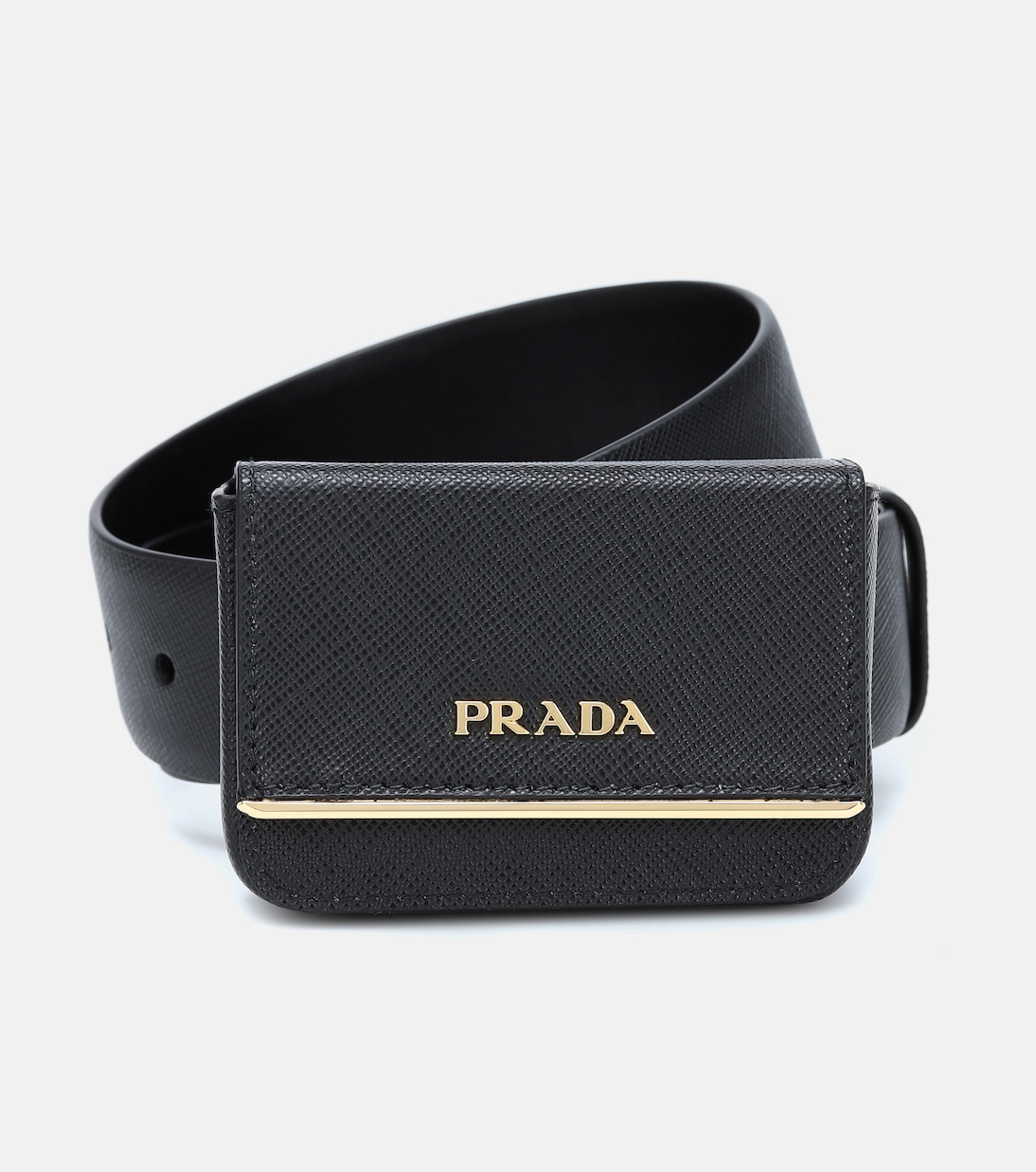 

Кожаная поясная сумка с логотипом Prada