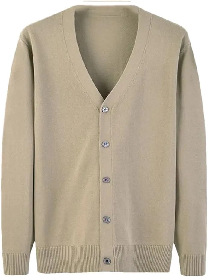 

Мужской кардиган с длинными рукавами и V-образным вырезом