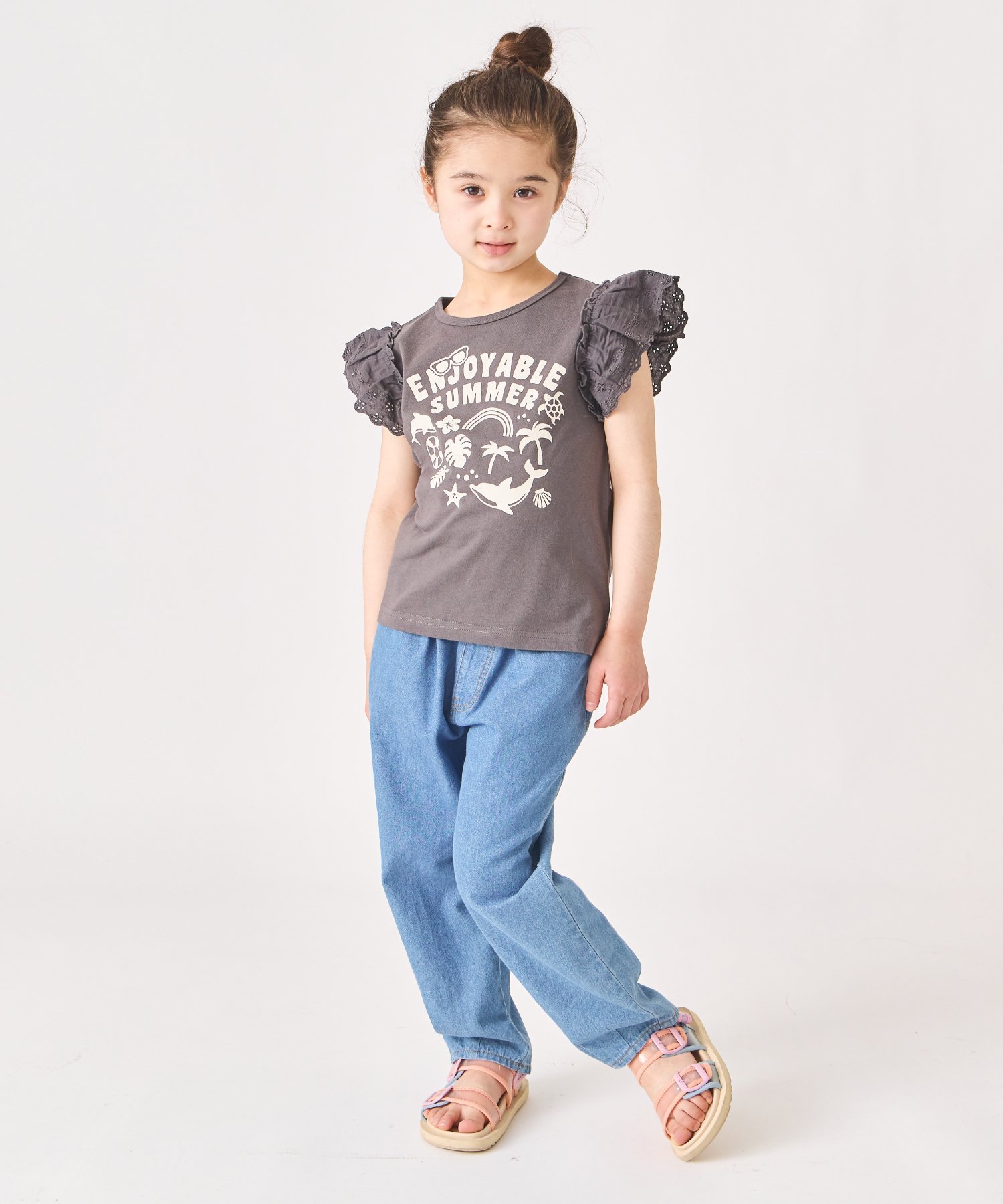 Топ с оборками Ever Closet, Charcoal