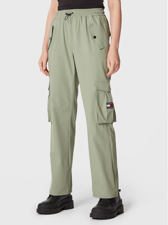 

Тканевые брюки свободного кроя Tommy Jeans, зеленый