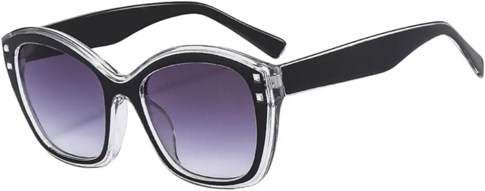 

Солнцезащитные очки с градиентной оправой, зеленые, круглые, для женщин, стильные, с заклепками, защита от ультрафиолета UV400. 2027 год MTZJH, C2 Black Double Grey