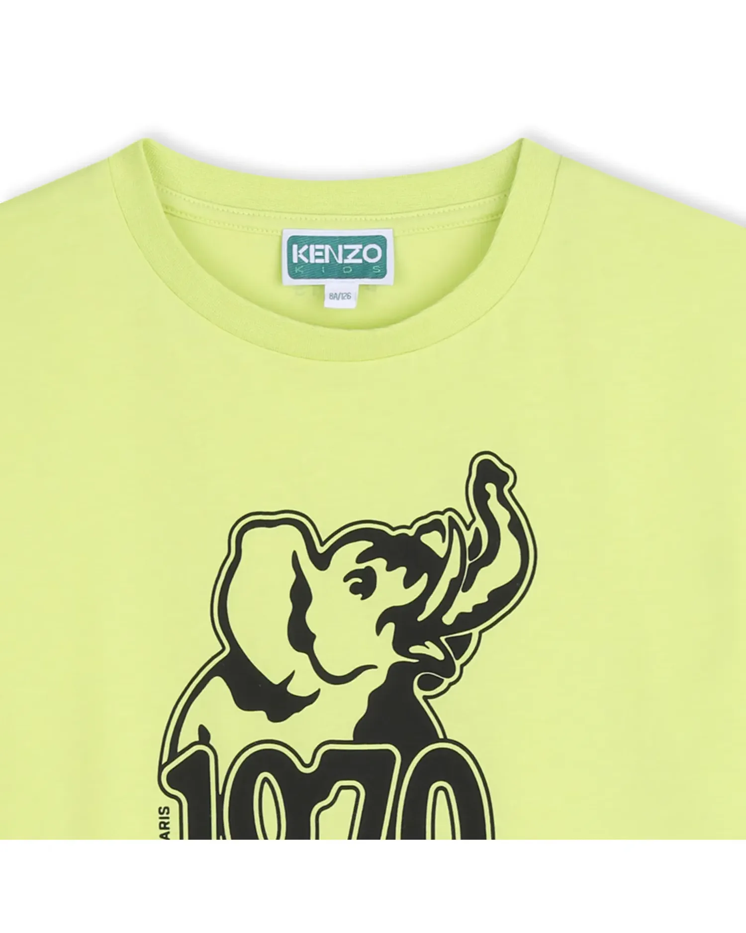 Детская футболка с французскими рукавами с большим принтом из хлопка Kenzo Kids, Natural — фото 4