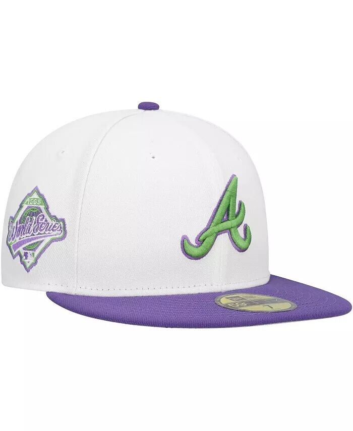 

Мужская белая шляпа Atlanta Braves с боковой нашивкой 59FIFTY New Era