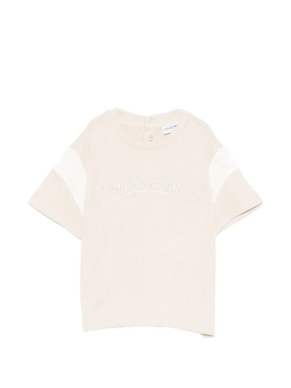 Футболка фактурной вязки Emporio Armani Kids, бежевый