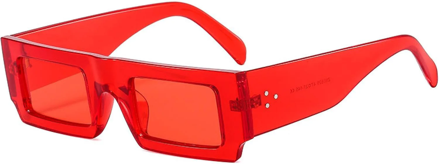 

Роскошные популярные маленькие солнцезащитные очки для женщин, прямоугольная оправа, конфетно-зеленый, синий, красный цвета, модные модные очки TKKTLLT, Red