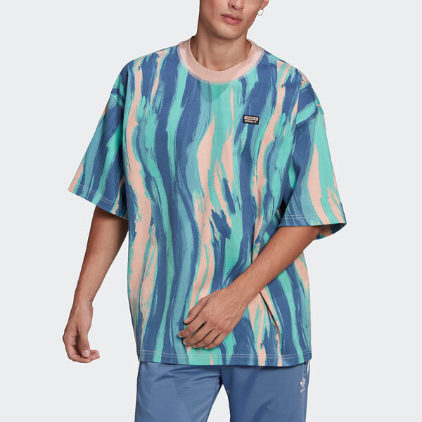 Футболка originals grx dtc tee aop large printing round neck sports short sleeve Adidas, мультиколор — фото 2