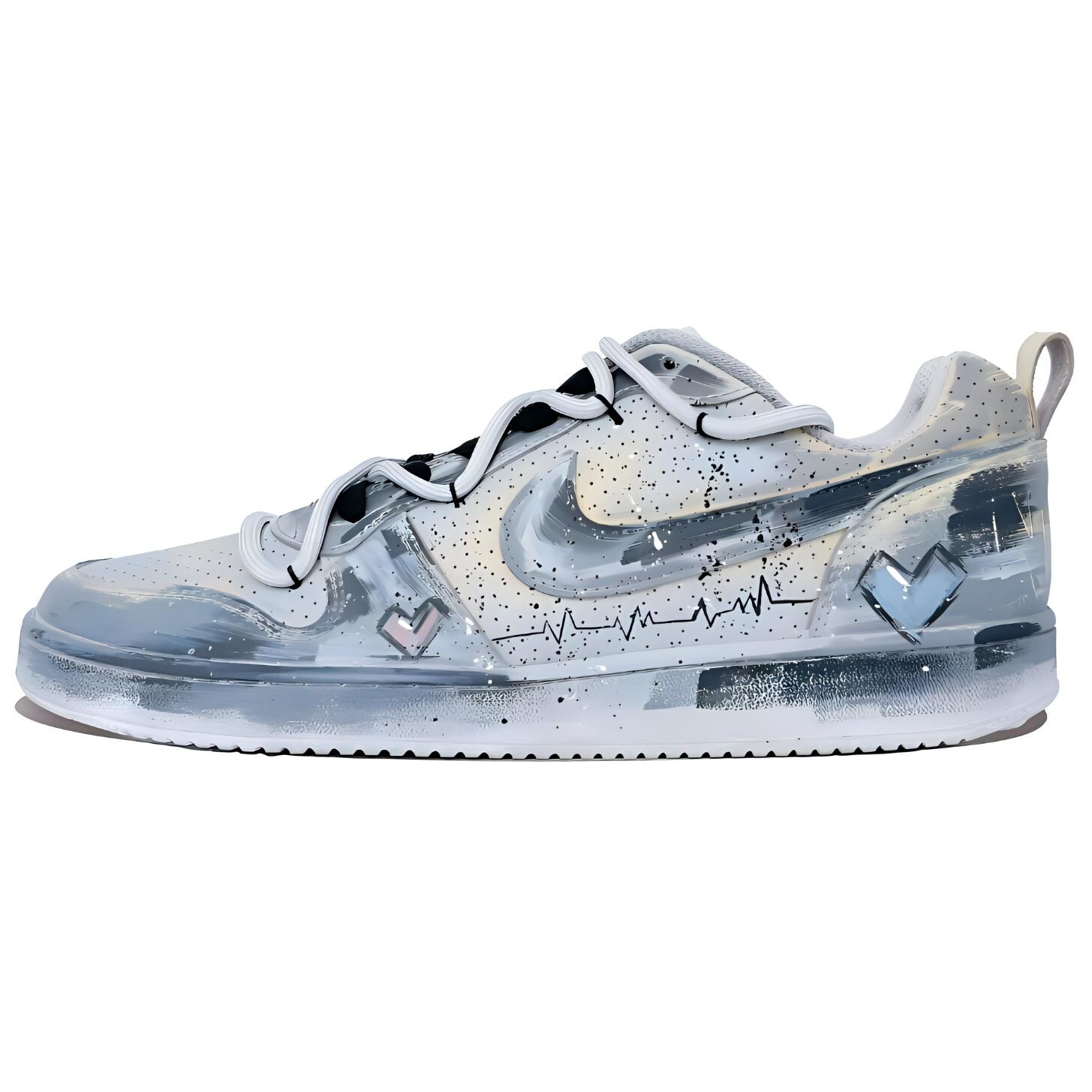 

Кроссовки Nike Court Borough Skateboarding Shoes Men Low-top White/Blue/Gray, белый/синий/серый