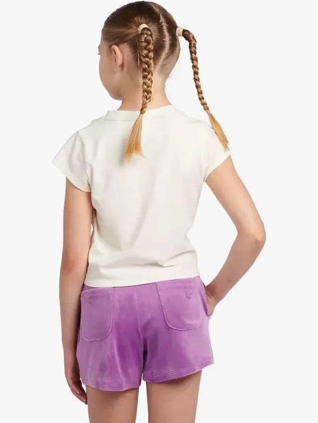 Детский комплект: футболка Heritage Ringer и велюровые шорты, цвет Dewberry Juicy Couture — фото 3