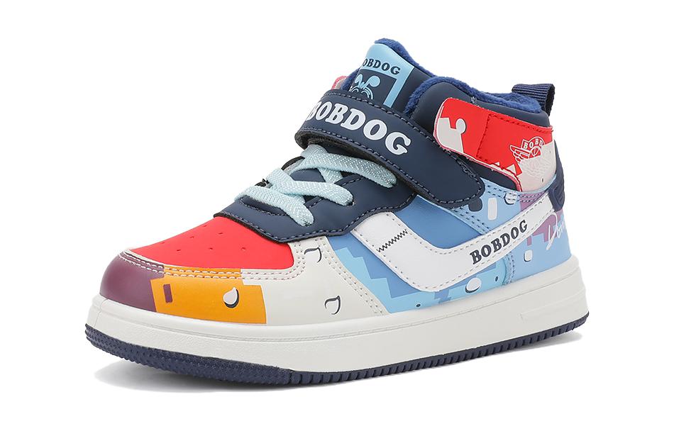 

Прочные теплые детские кроссовки для скейтбординга средней высоты BOBDOG, темно-синий