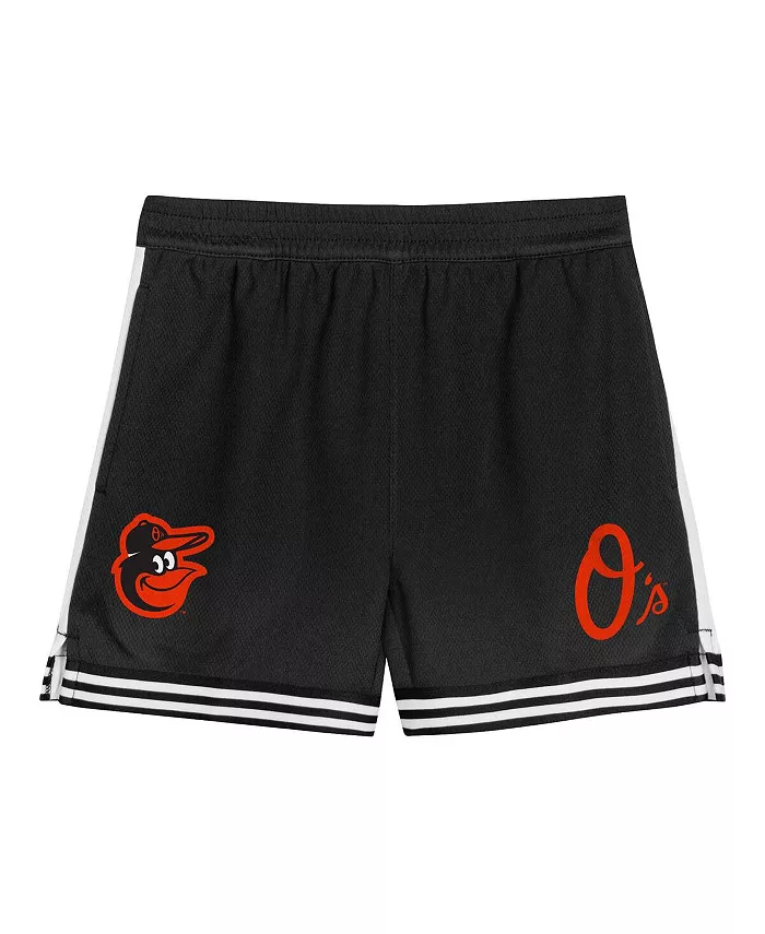 Детский комплект футболки и шорт Baltimore Orioles Pinch Hitter Infielder в оранжево-черной расцветке Outerstuff — фото 4