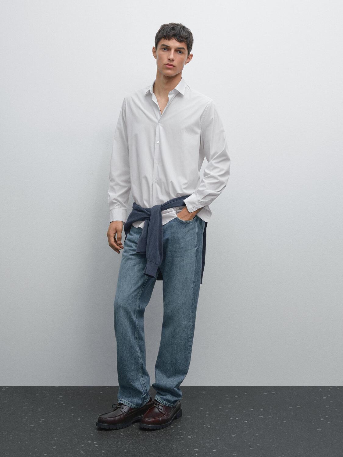 

Рубашка прямого кроя в мелкую полоску Massimo Dutti, Sky Blue