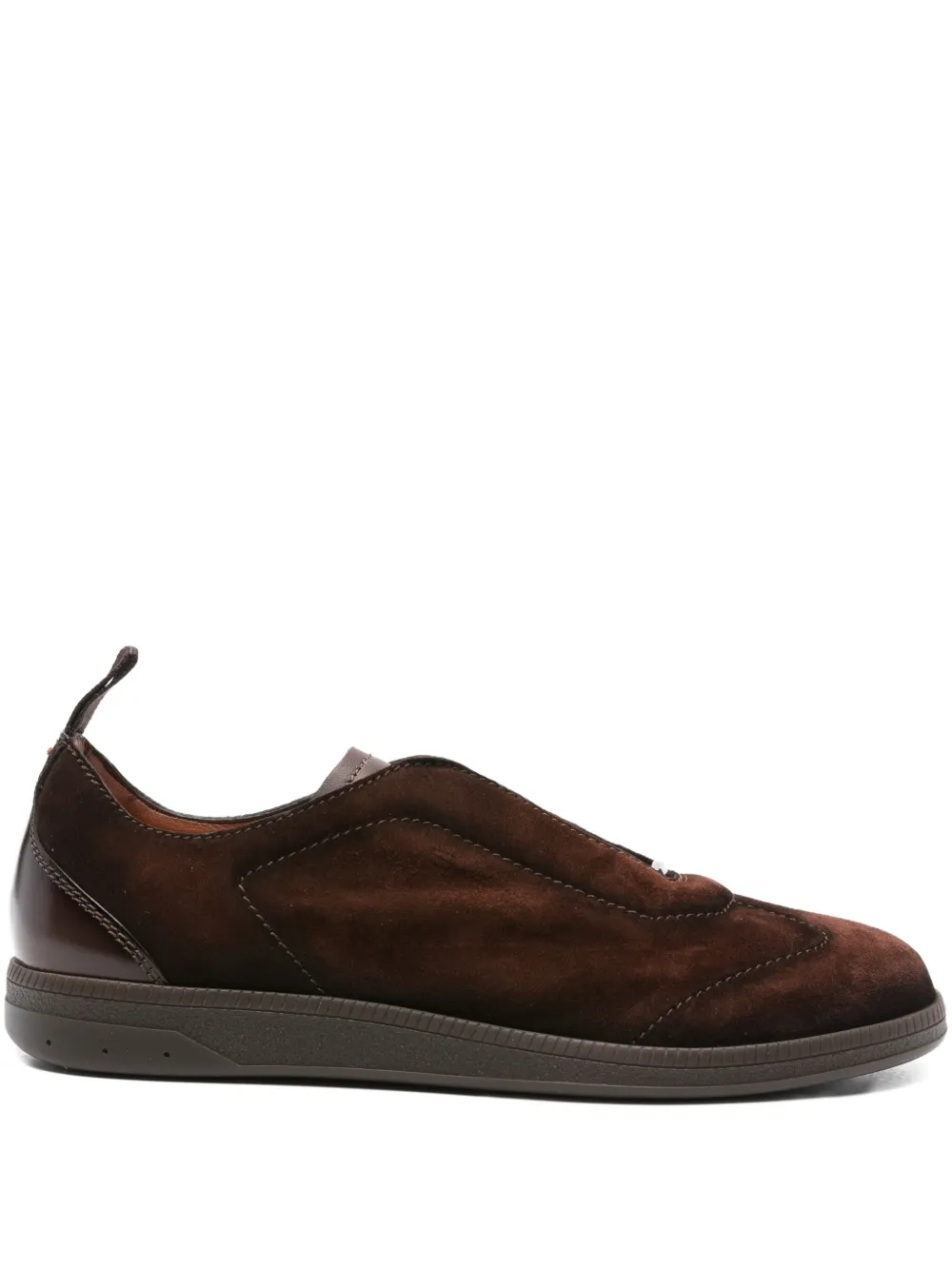 

Кроссовки из замши и кожи Santoni, коричневый