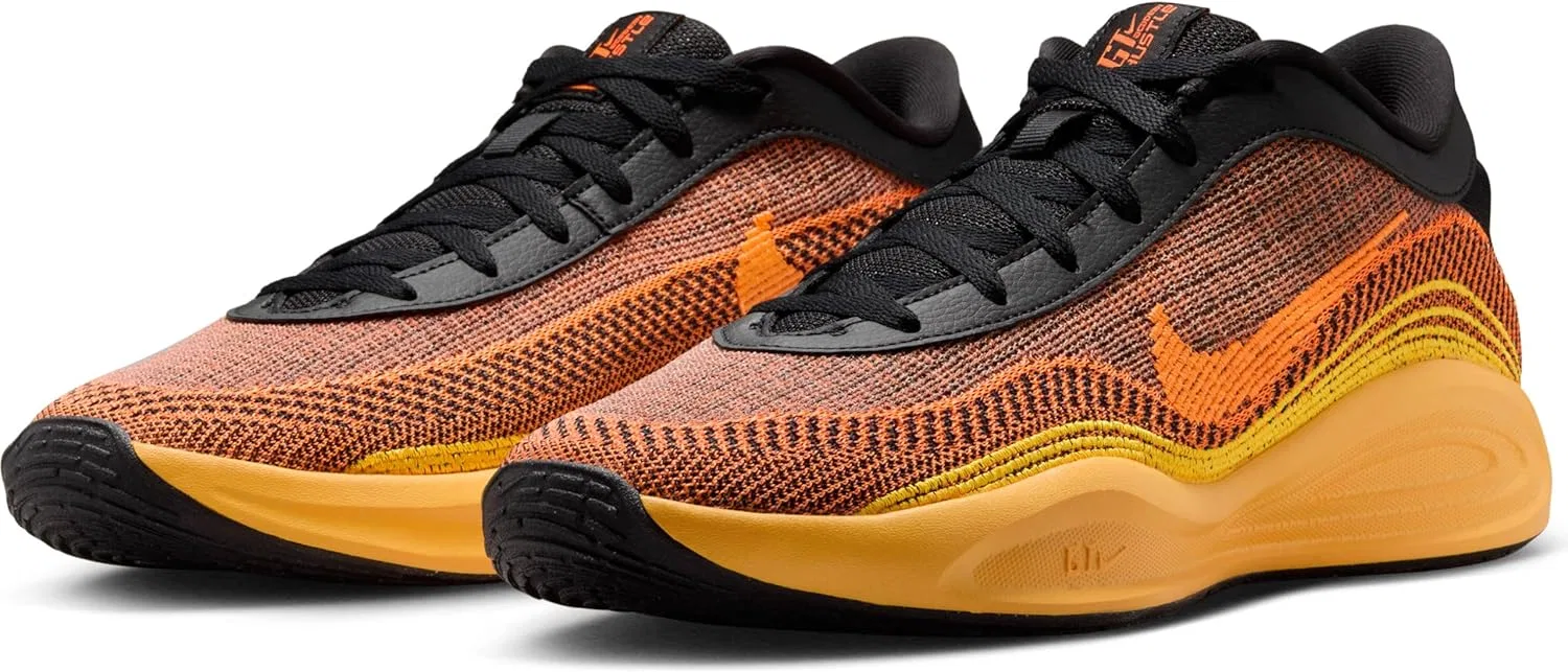 Мужские баскетбольные кроссовки Nike GT Hustle Academy, Black Total Orange Laser Orange — фото 2