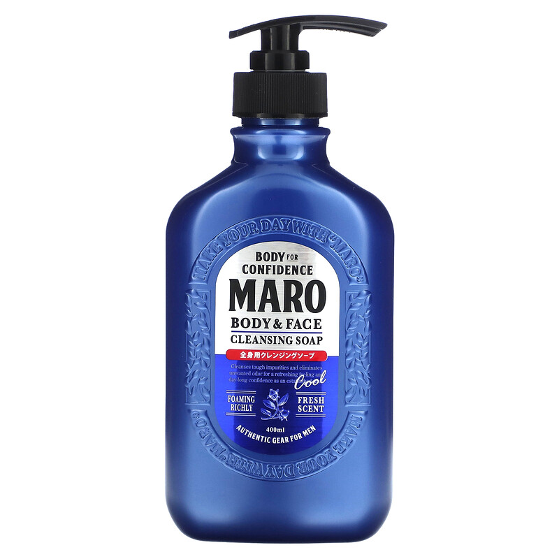 

Maro, Очищающее мыло для тела и лица, прохладное, свежее, 400 мл (13,5 жидк. унц.)
