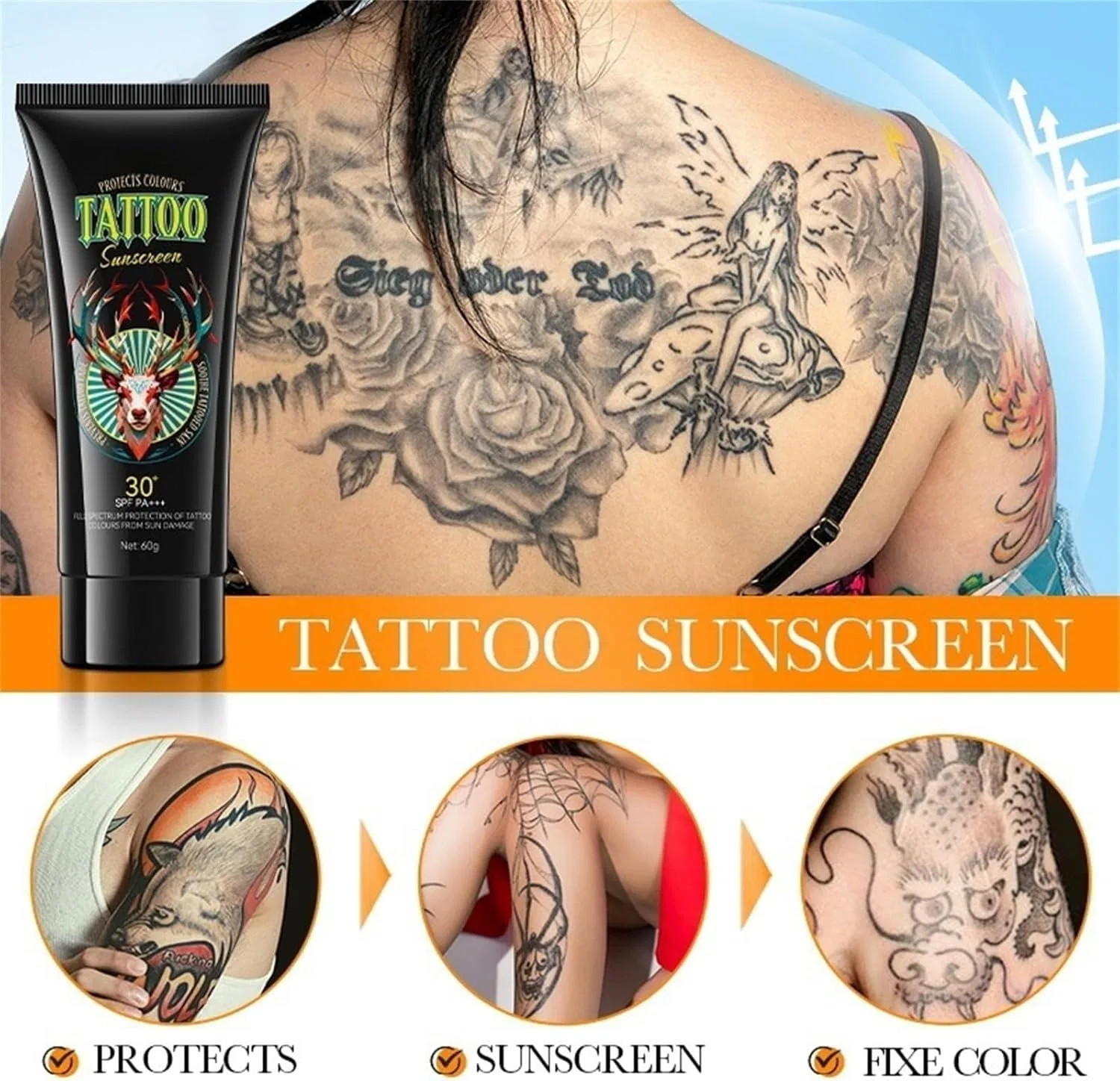 Солнцезащитный крем Color Care SPF 30+ PA+++ 60 г, черный Generic — фото 4