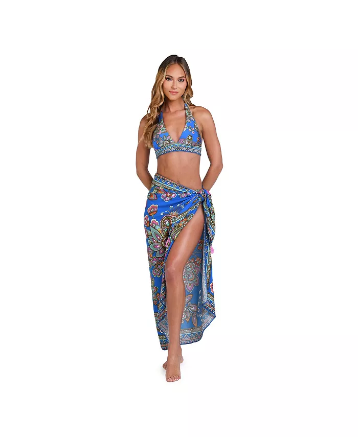 

Женская пляжная накидка Cover Up Swim Beatnik Blossoms Pareo Sunshine 79, синий