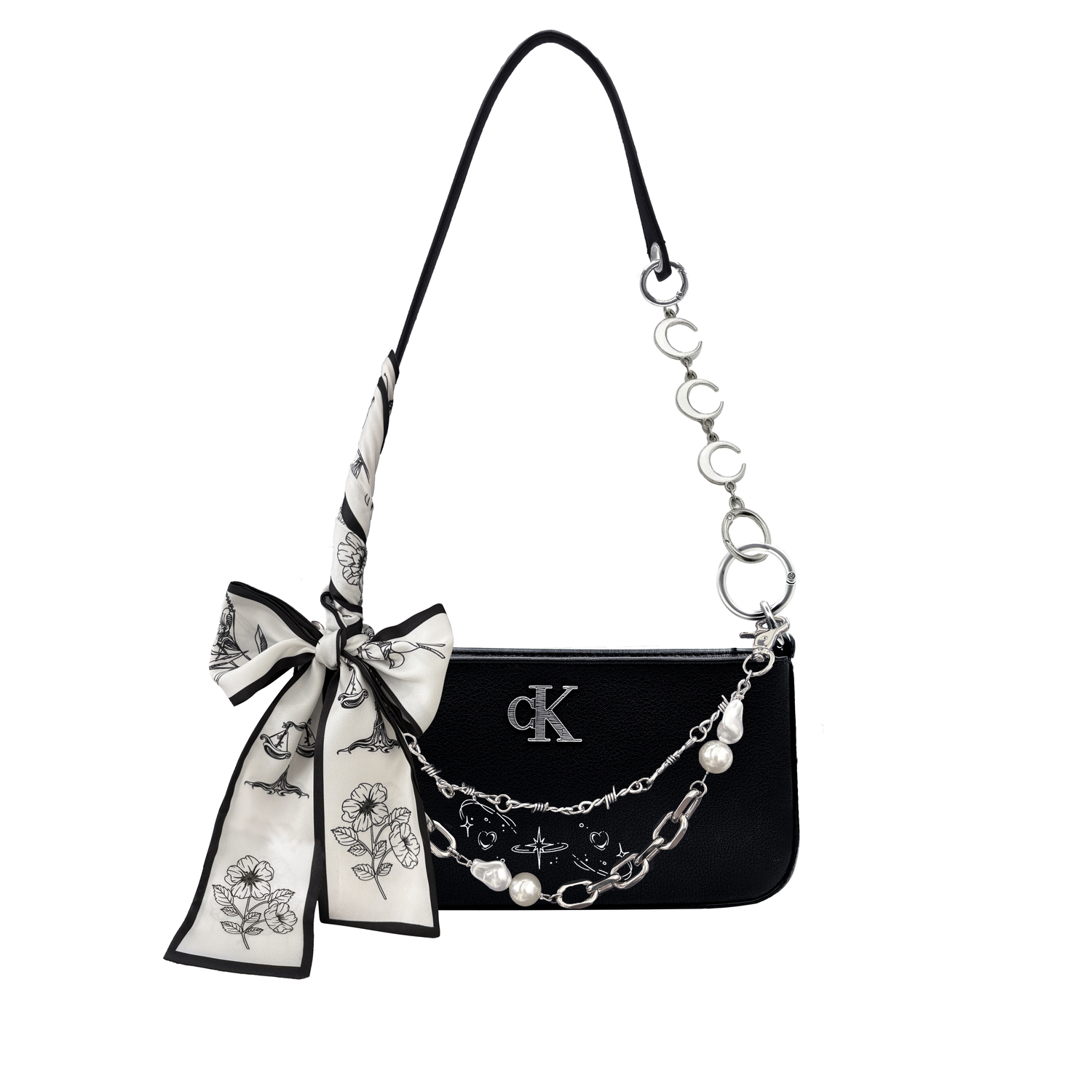 

Calvin Klein Синтетический материал бесшумный туман городская сумка через плечо унисекс черный белый серый