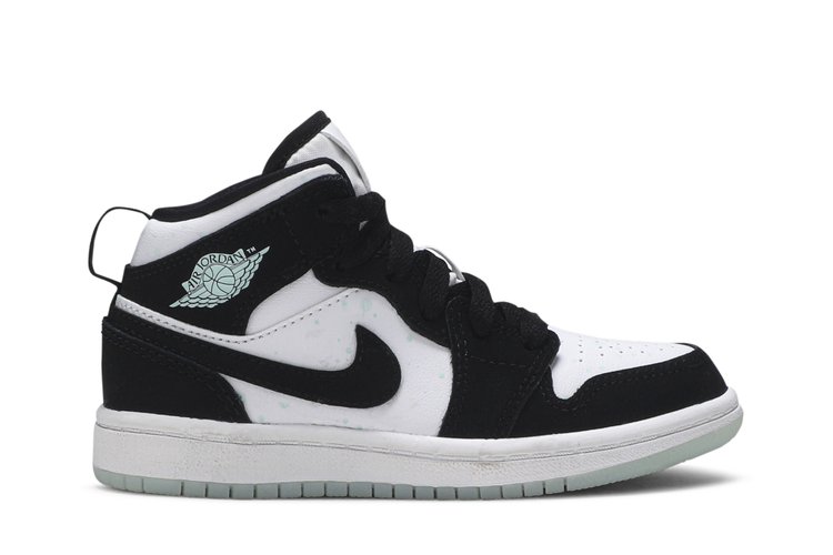 

Кроссовки Air Jordan 1 Mid SE PS 'Glow in the Dark Panda', черный