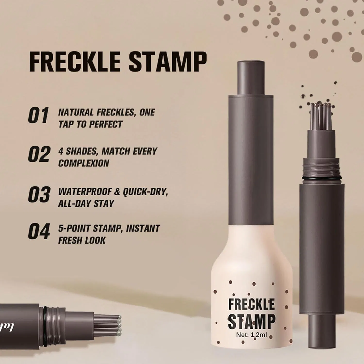 Карандаш-штамп для веснушек «Five Point Freckles Stamp», водостойкий Bastour — фото 4