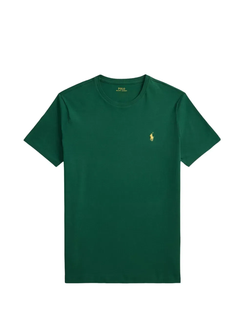 Хлопковая футболка с вышитым логотипом и круглым вырезом Polo Ralph Lauren, зеленый