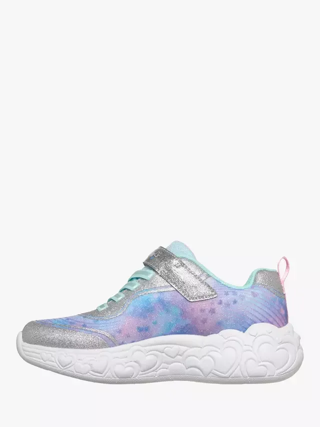 Детские кроссовки S-Lights Eternal Heart Lights, серебристый/разноцветный Skechers — фото 2