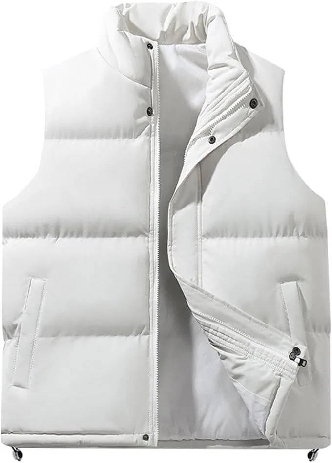 Generic Мужская легкая водоотталкивающая складываемая пуховая жилетка, Off White, XXL