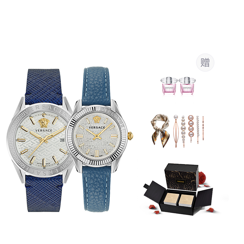 

VERSACE Часы Wrist Watch Quartz Movement White Dial Unisex Limited Fortune Box+Silk Scarf+ Perfume