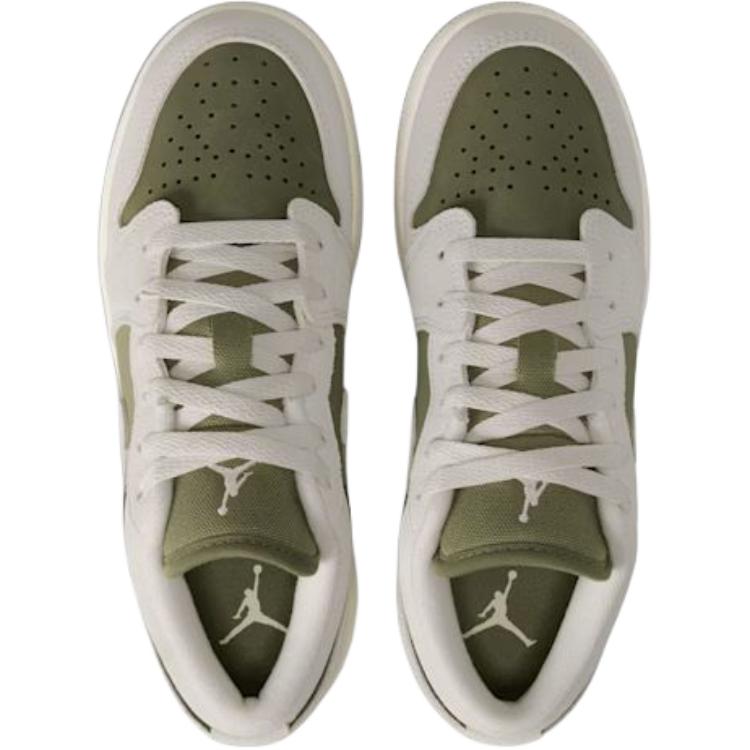 Jordan Air 1 Low top детские баскетбольные кроссовки Gray Green Unisex — фото 4