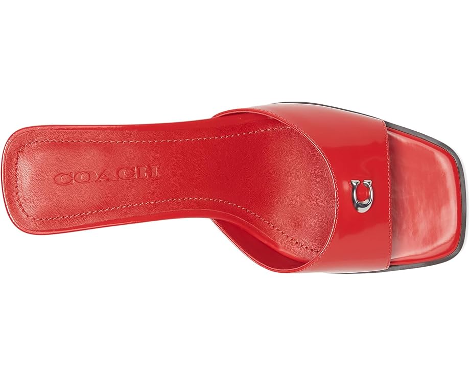 Туфли COACH Sculpted C Leather Block Heel Sandals, цвет Sport Red — фото 2