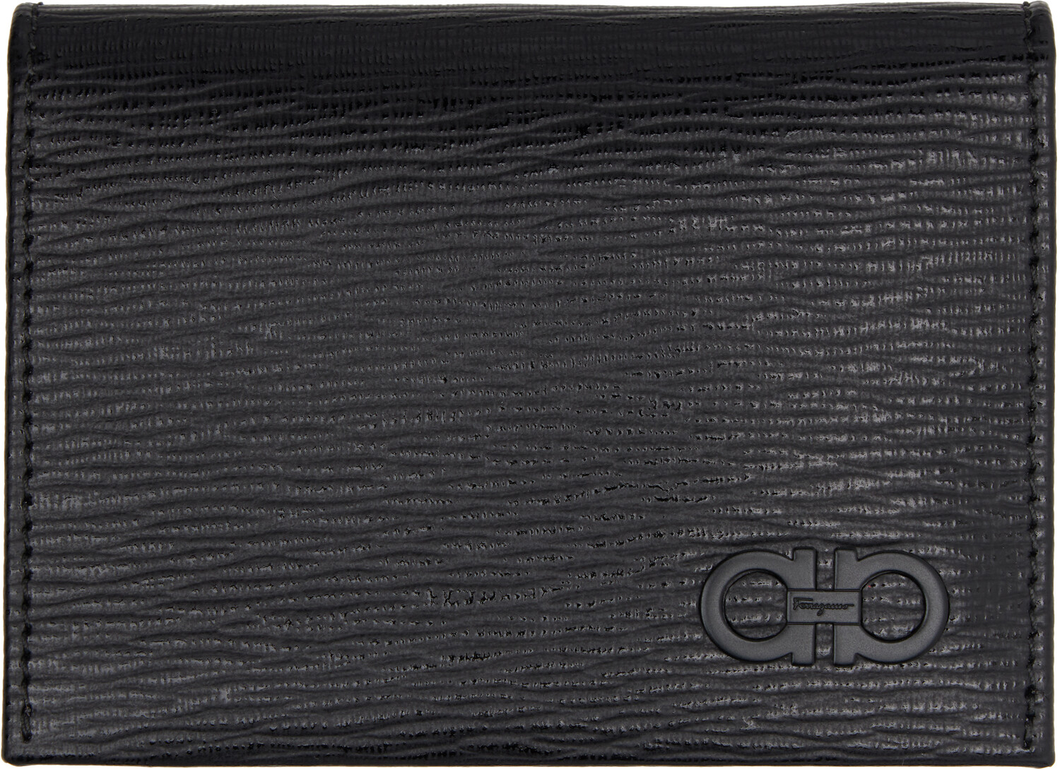 

Черный держатель для карт Gancini Ferragamo, Nero/Dark rain