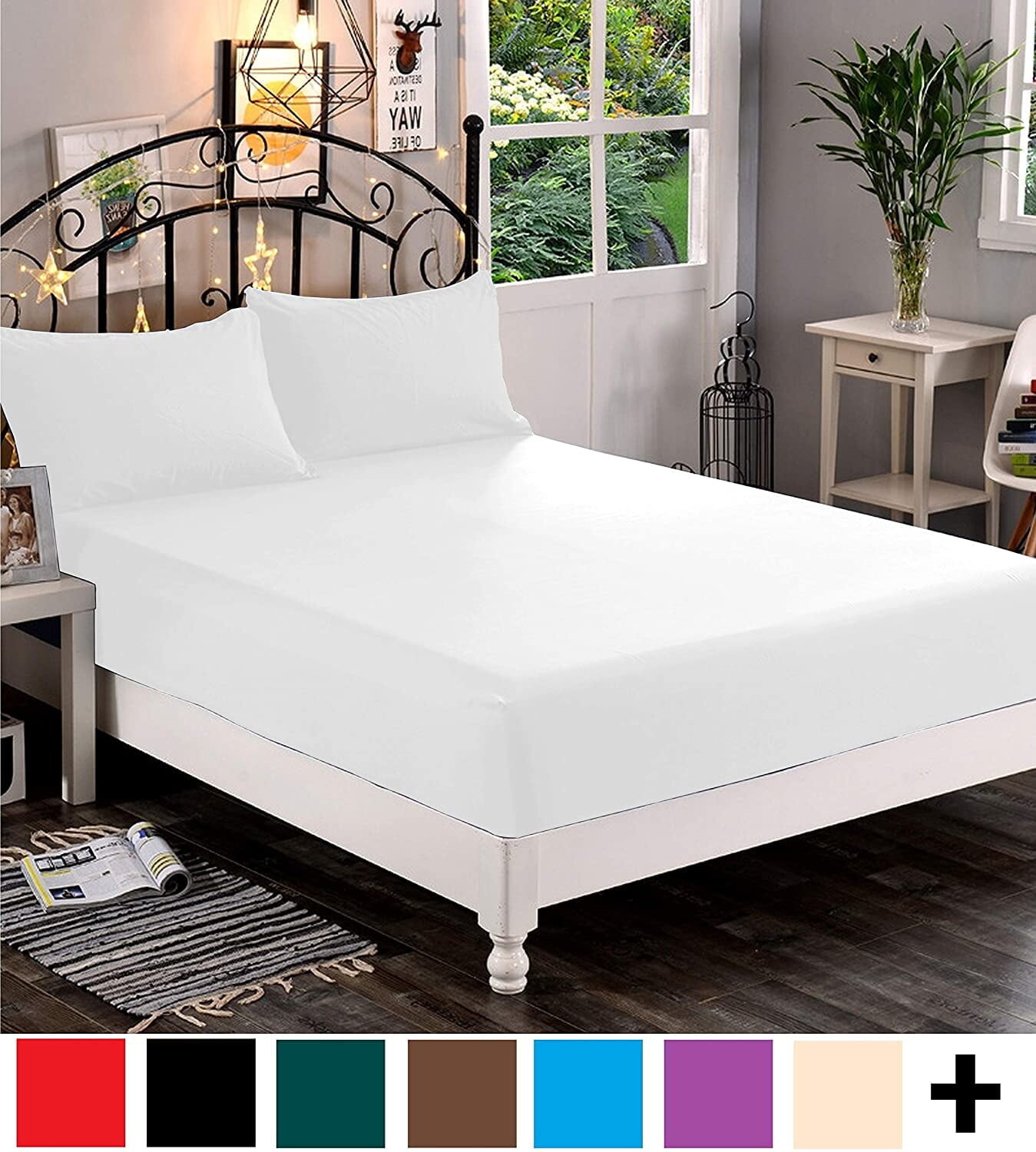 

Простыня на резинке Twin White Elegant Comfort
