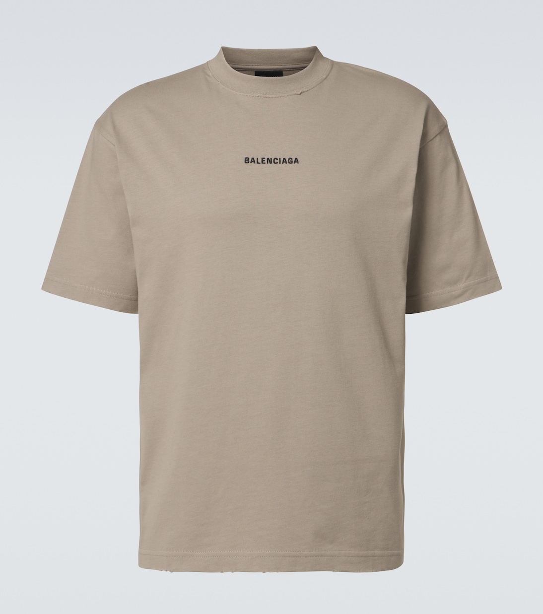 

Футболка из хлопкового джерси с логотипом Balenciaga, Dust/Black