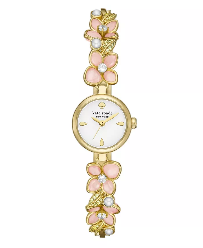 

Женские часы Monroe с тремя стрелками, золотистый корпус из нержавеющей стали, 20 мм kate spade new york