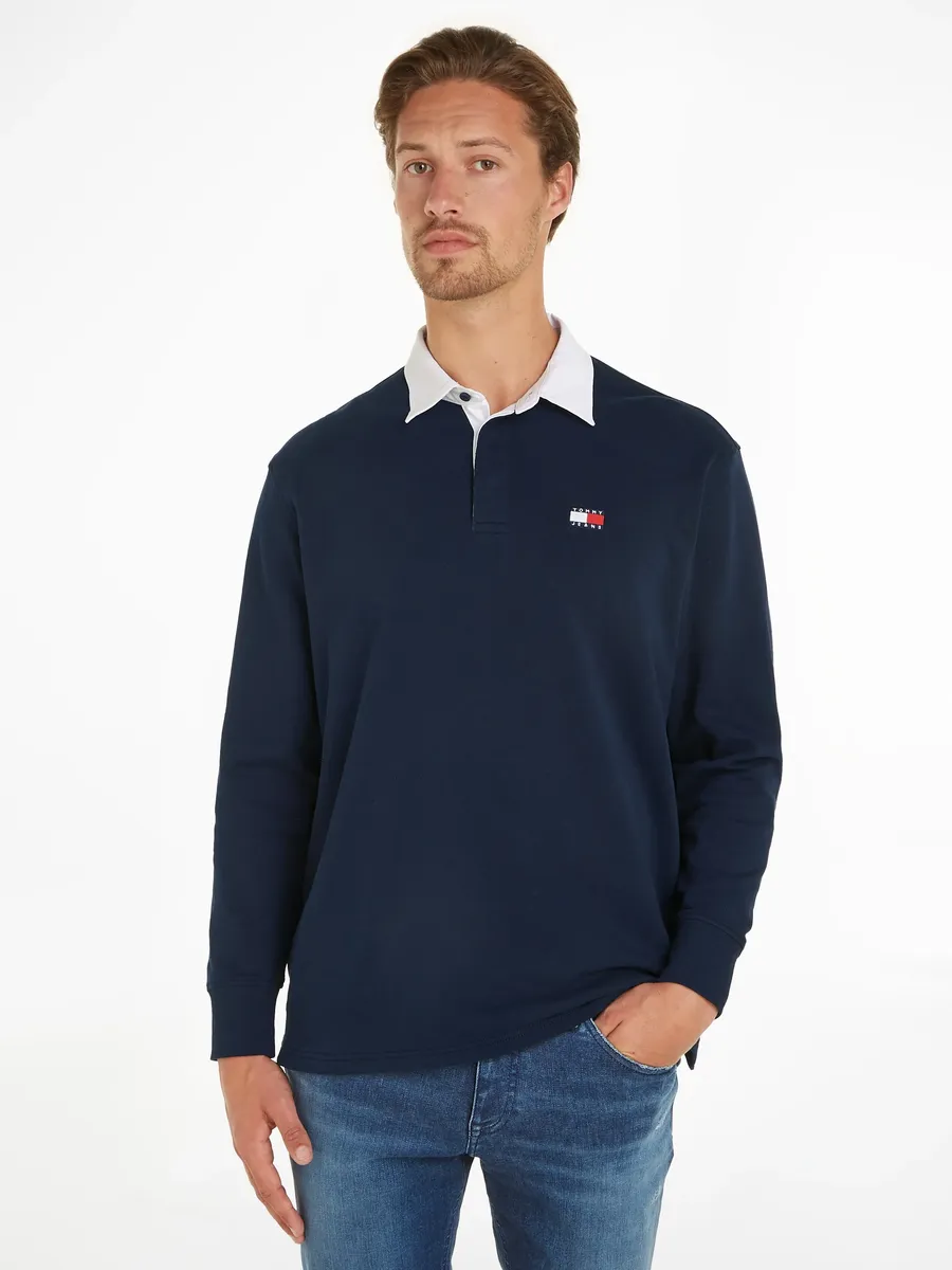 

Рубашка-поло Tommy Jeans "TJM BADGE RUGBY" с контрастным воротником, синий