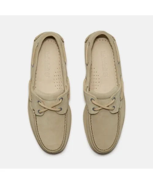Мужские мокасины из премиальной кожи Classic Boat Shoes Timberland бежевые — фото 2