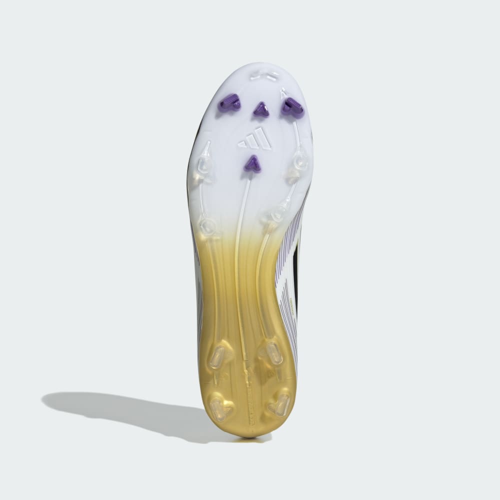 Бутсы Adidas F50 League Firm/Multi-Ground Cleats, цвет Cloud White/Core Black/Gold Metallic — фото 4