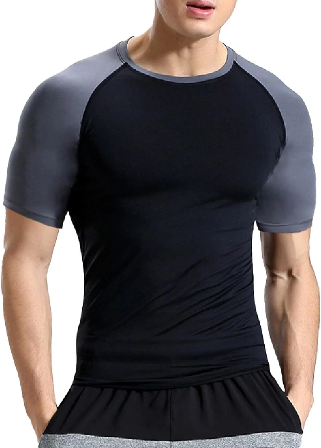 Компрессионная футболка с коротким рукавом, Athletic Muscle Fit, Dark Gray — фото 4