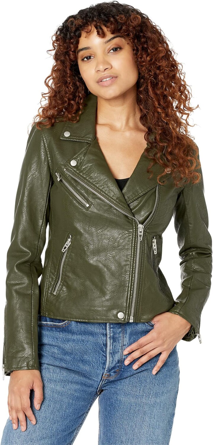 

Куртка Leather Moto Jacket in City Jungle Blank NYC, цвет City Jungle