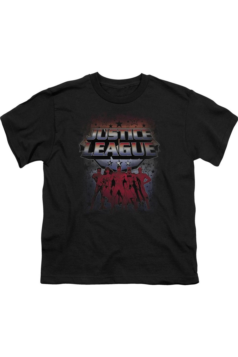 

Футболка с коротким рукавом для детей "Лига справедливости Америки" Star League Gildan, черный
