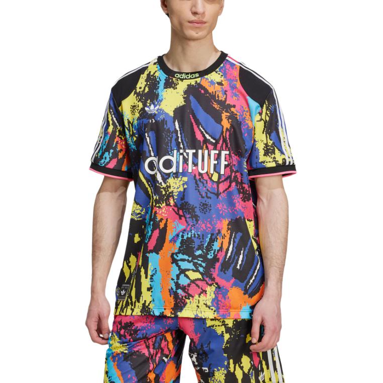 Футболка Archive Aop Jersey Adidas Originals, черный/розовый/фиолетовый/синий/оранжевый — фото 3
