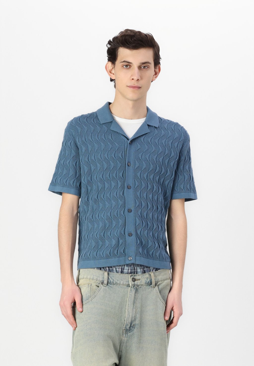 

Кардиган TRIANGLE STITCH SWOLO Abercrombie & Fitch, синий