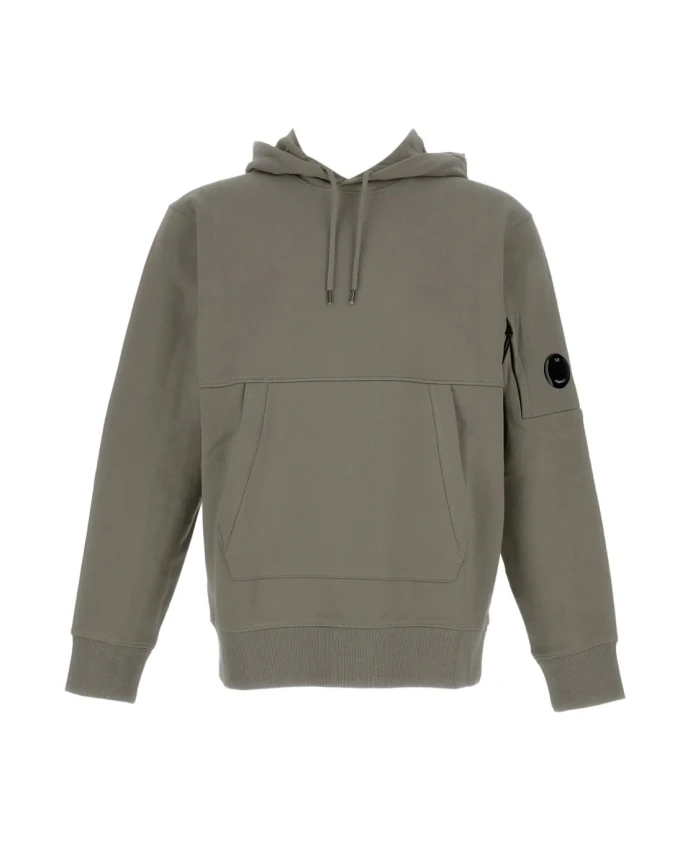 

Толстовка с капюшоном из флиса с диагональным рельефным рисунком C.P. Company, серый