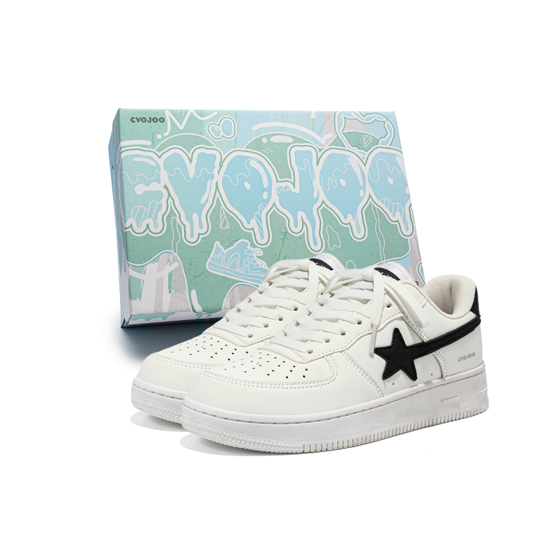 

CVOJOO Подарочный набор скейтерских кед Stars Collection Low Top унисекс белый черный - белый черный, цвет White Black