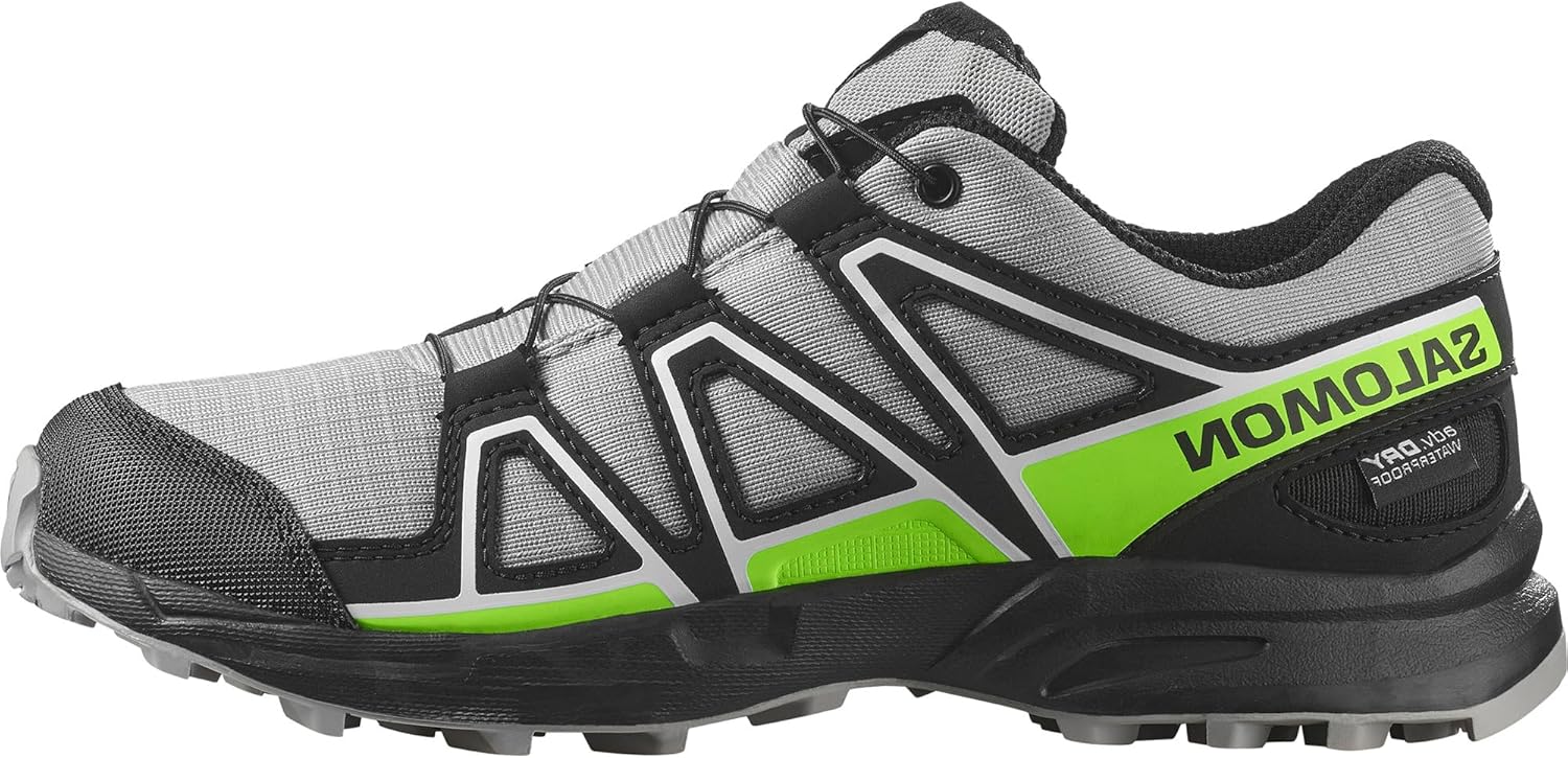 

Salomon SPEEDCROSS CLIMASALOMON WATERPROFF обувь для детей, Alloy/Black/Green Gecko