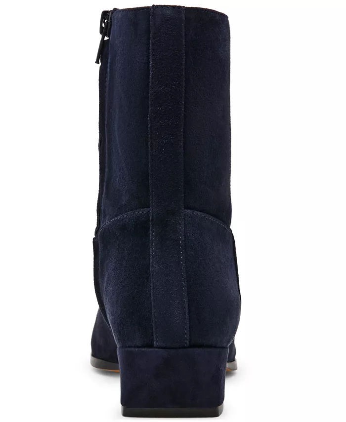 Женские замшевые ботильоны на квадратном каблуке Steve Madden, синий — фото 3