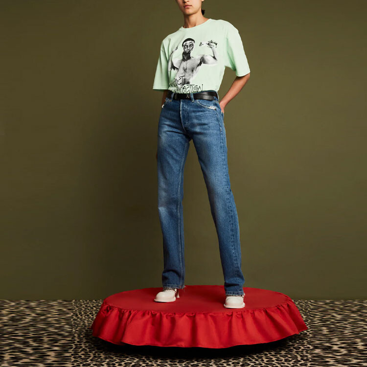Футболка X Martine Rose SS23 унисекс зеленая Stussy, зеленый — фото 3