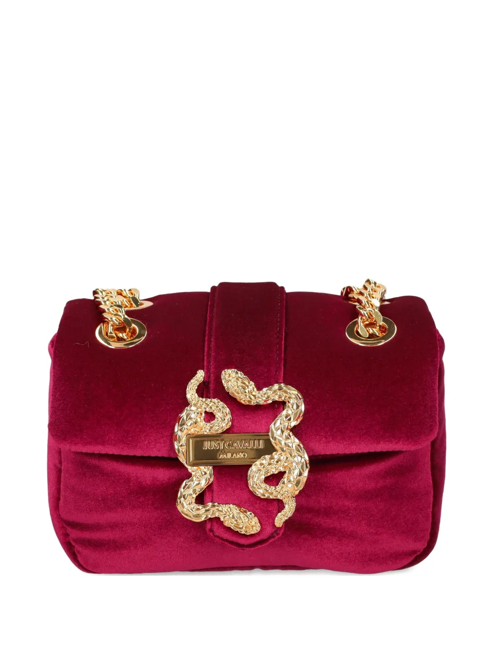 

Бархатная сумка на плечо с пряжкой Just Cavalli, розовый