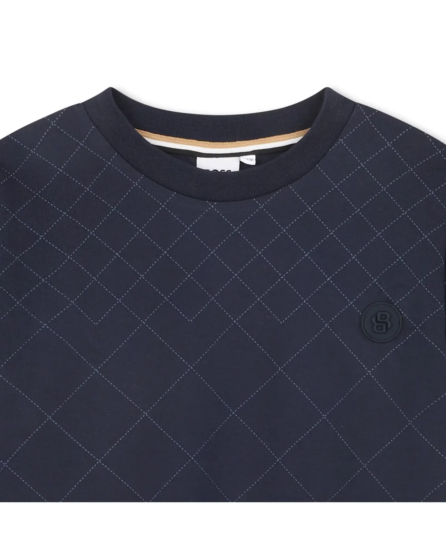Детская футболка с короткими рукавами из хлопка BOSS Kidswear, синий — фото 3