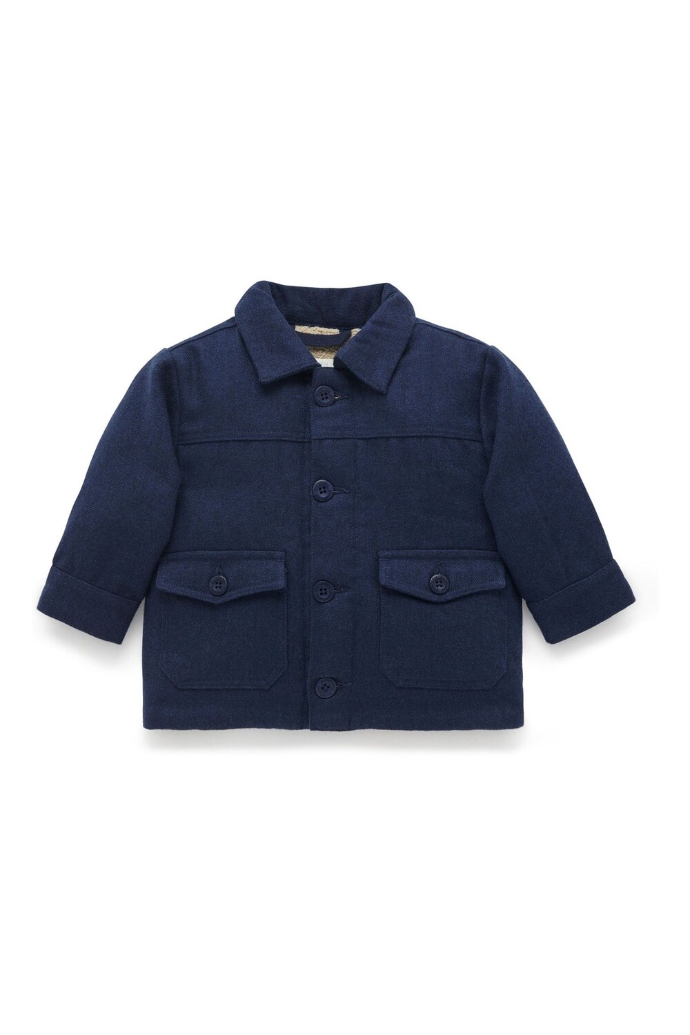

Куртка из смеси шерсти и шерпы Purebaby, синий