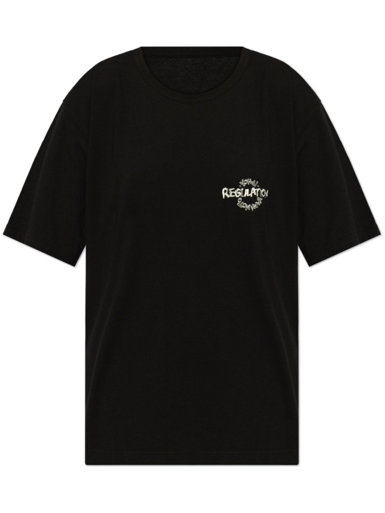 

Yohji Yamamoto футболка с вышитым логотипом, черный